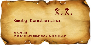 Kmety Konstantina névjegykártya